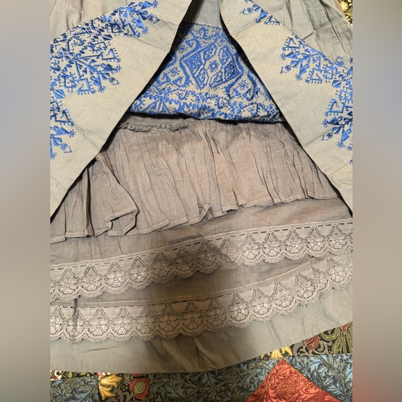 Anthropologie Floreat Sewing Circle Gray Dress, 10 - Picture 13 of 16